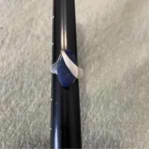Size 5 Sterling Silver Ring with Lapis Stone
